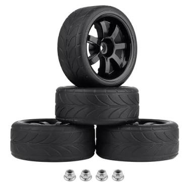 Imagem de AllinRC PreGlued 1/10 On-Road Tires and Wheels for Traxxas 4tec 2.0 3.0 Tamiya TT02 TT01 HSP Flying Fish Kyosho Fazer 1/10 RC Touring Drift Car (Edition B)