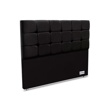Imagem de Cabeceira Cama Box Estofada Piave Veluto Casal - Suede Preto - Ortobom