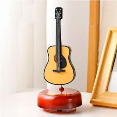 Imagem de Caixinha de Música Rotativo Instrumento Musical Violão Violino - Caixi