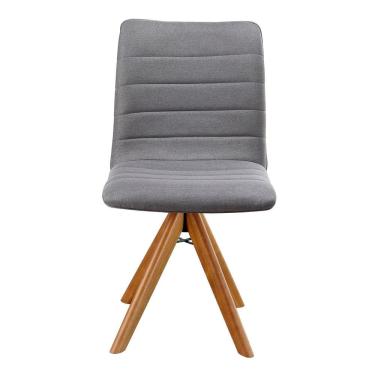 Imagem de Cadeira Giratória com Assento Estofado e Base em Madeira Maciça – Chanel Exclusiva