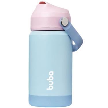 Imagem de Garrafinha Térmica Infantil BUBA 360ml Inox com Parede Dupla Canudo de