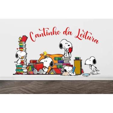 Imagem de Adesivo De Parede Cantinho Da Leitura - Snoopy - Lojinha Da Luc Adesiv