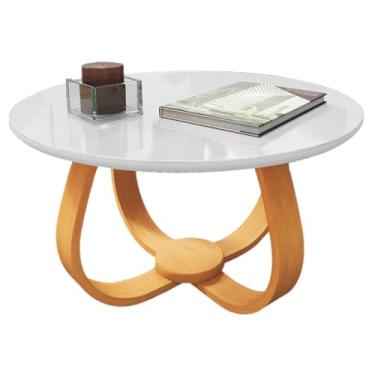 Imagem de Mesa de Centro Base Cebola Tampo Laqueado ou Laminado 60cm - Argos (Branco)