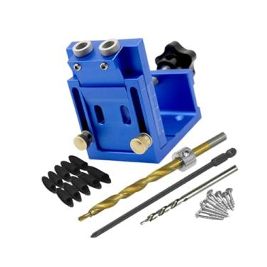 Imagem de WeiLaiKeQi Kits de gabarito para furos de bolso, guias para marcenaria, ferramenta de ângulo de junta, localizador de furos inclinados multifuncional para, Azul