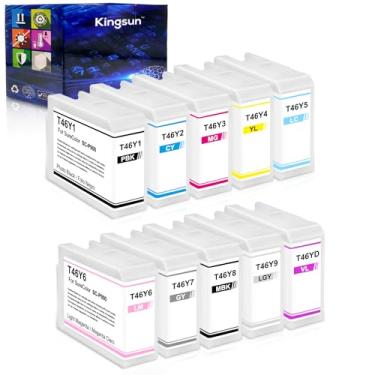 Imagem de KSUMEI Conjunto de cartuchos de tinta T46Y PRO10 compatível com impressora SureColor P900 T46YD 46Y1 46Y2 46Y3 46Y4 46Y5 46Y6 46Y7 46Y8 46Y9 (pacote com 9)