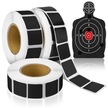 Imagem de Fuutreo 3000 peças/3 rolos adesivos de alvo autoadesivos para alvo de 0,85 polegadas para prática de tiro, 1.000 por rolo (preto)