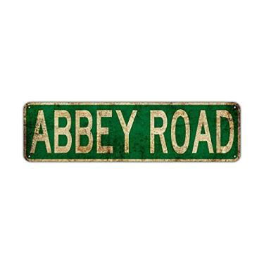 Imagem de Retro Metal Tin Signs Instagram Style Abbey Road Street Signs Amusement Park Scenic Retro Road Signs Country Retro Metal Wall Man Cave 4x16 inches Metal Signs Decorative Signs