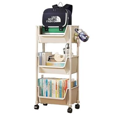 Imagem de Organizador multifuncional sobre rodas para manicure, banheiro e lavanderia com 3 prateleiras (Branco S/Alça)