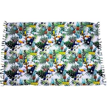 Imagem de Canga de Praia Tropical Animais - Verde Musgo - Besakih, Branco