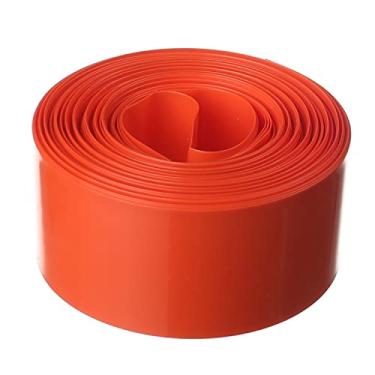 Imagem de Othmro Bateria 1 x 18650 tubo termorretrátil, embalagem faça você mesmo, baterias recarregáveis, isolamento de PVC, revestimento laranja, tubo protetor de bateria, 29,5 mm, largura plana 10 m de