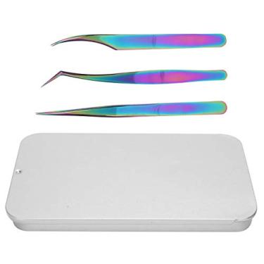 Imagem de Sluffs 3pcs / set Eyelash Extension Tweezers High Precision, Straight and Curved Volume Lash Tweezers for Extensions, Crafting, Girls Women Beginners