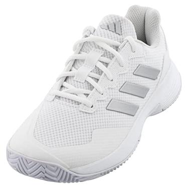 Imagem de adidas Tênis feminino Gamecourt 2.0, Branco/Prata Metálico/Branco, 39
