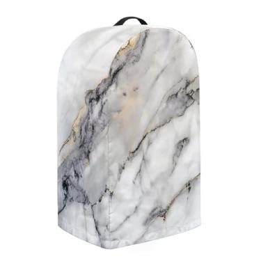 Imagem de Fiqyvagox Capa protetora contra poeira para liquidificador de cozinha cinza e branco com estampa de mármore fácil de limpar suprimentos para casa cozinha resistente à água capa de proteção de