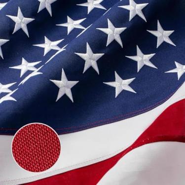 Imagem de Bandeira americana 9 x 1,5 m, ultradurável, poliéster fiado à prova de rasgos, resistente, estrelas bordadas, ilhós de latão, perfeito para bandeira dos EUA ao ar livre, mostre seu patriotismo com