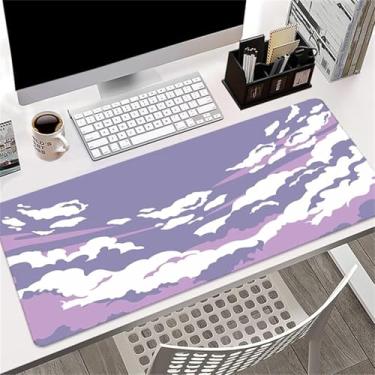 Imagem de Mouse Pad Para Jogos De Música Roxa Xxl Estendido Grande Tapete De Mesa Borda Costurada Longo Base De Borracha Antiderrapante Mouse Pad, 2mm, 900x400mm