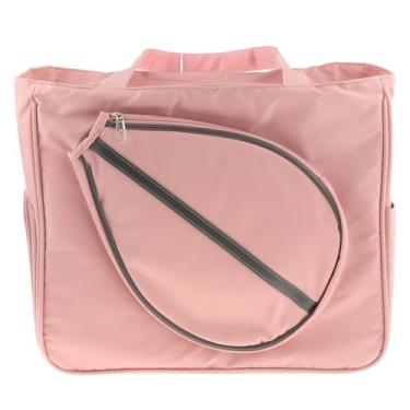 Imagem de menolana Bolsa de tênis com compartimento para sapatos e suporte para garrafa de água, bolsa de ombro portátil multiuso para raquete de tênis, esportiva, Rosa