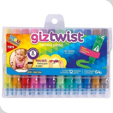 Imagem de Giz retratil twist jumbo 12cor cjto - TRIS