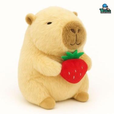 Imagem de Capivara de Pelúcia com Morango 22cm  Antialérgica e Lavável - Toy Kin
