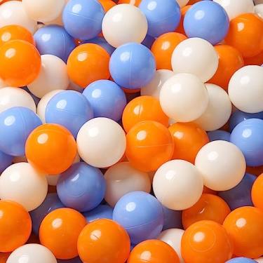 Imagem de TRENDPLAY Bolas de plástico para poços de bolas – Pacote com 50 bolas ocas – brincadeira segura e emocionante – Perfeita para piscinas de bebês, decoração de festa de aniversário (laranja)