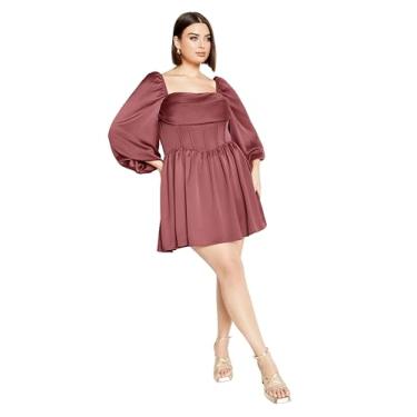 Imagem de City Chic Vestido plus size, corpete sedutor, rosa, 25 Plus Size