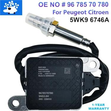 Imagem de 5WK96746A 9678570780 Compatível com sensor de nitrogênio e oxigênio NOX original novo, compatível com Citroen, compatível com Peugeot 308, 3008, 5008 2.0 HDi, 2012-2021(5WK96746A)