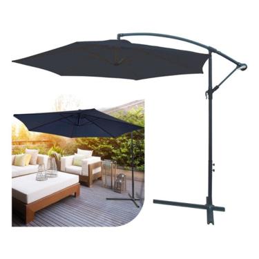 Imagem de Ombrelone Lateral Guarda Sol 3 Metros Importway Azul P/ Piscina Praia Deck