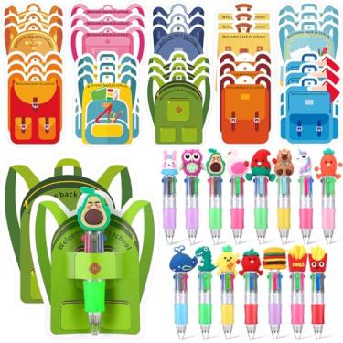 Imagem de AmazingSpark 30 conjuntos de presente de volta às aulas inclui mini caneta multicolorida 4 em 1 com cartão de presente para festa de jardim de infância em massa para professores, prêmios de sala de