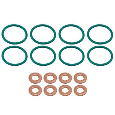 Imagem de Frezon 8 peças de anéis de vedação de vedação de injetores de combustível kit de reparo adequado para Duramax LLY, LBZ, LMM 2004.5-2010, para Cadillac Escalade 6.6L 2004-2005# F00RJ01086, 97327722