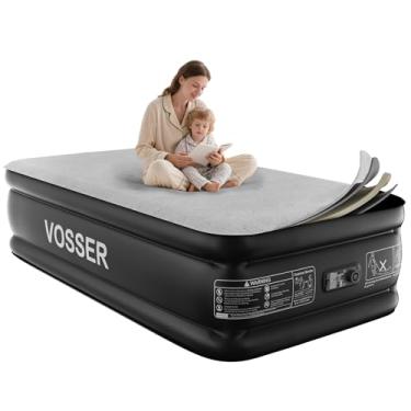 Imagem de VOSSER Colchão de ar duplo com bomba embutida, colchão de espuma de 45 cm, colchão inflável de luxo 2 minutos autoinflação/esvaziamento - respirável e sem nivelamento para acampamento, casa e