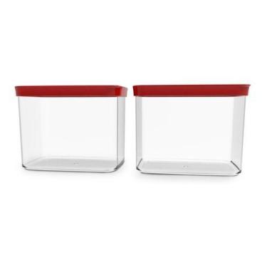 Imagem de Kit Conjunto 02 Potes Herméticos Para Mantimentos Acrílico - Helsim, V