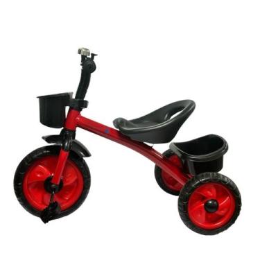 Imagem de Triciclo infantil com pedal preto e vermelho - importway