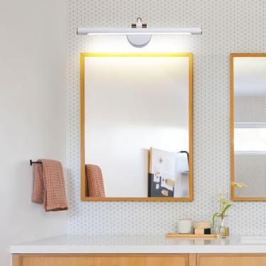 Imagem de GZZBMY Luzes de parede LED para espelho de banheiro 270° ajustáveis e retráteis, lâmpadas de parede retráteis, arandelas de parede de alumínio modernas sobre espelho para sala de estar quarto