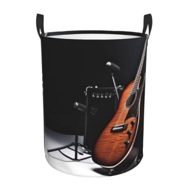Imagem de Cesto de roupa para violão de instrumento musical, dobrável, impermeável, cesto de armazenamento de roupas com alças, pano Oxford, organizador de brinquedos, cesta para banheiro, lavanderia, quarto