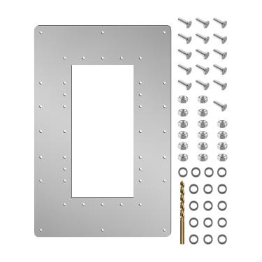 Imagem de THXCHER Kit de painel de reparo de parede de escumadeira de piscina, kit de reparo de parede de piscina padrão de aço inoxidável compatível com Hayward Hydrotools Swimline Skimmers, reparo de parede