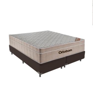 Imagem de Cama + Box Airtech Colchão Ortobom Queen 158cm Springpocket Marrom