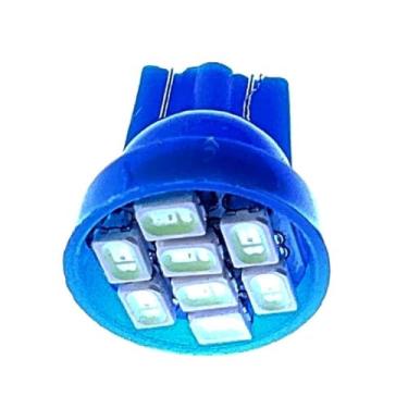 Imagem de Lâmpadas LED para luzes traseiras, luzes de freio e luzes intermitentes (T10 8 Led Azul Cristal,20 Unidades)