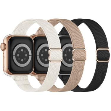 Imagem de Pulseira fina elástica compatível com Apple Watch séries 10, 9, 8, 7, 6, 5, 4, 3, Ultra, SE 2 1 de 40 mm, 41 mm, 42 mm, 38 mm, 44 mm, 45 mm, 46 mm, 49 mm, Ultra, SE 2 1