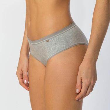 Imagem de Calcinha Loba Biquini Clássica em Algodão 40353-001, Cinza mescla, P