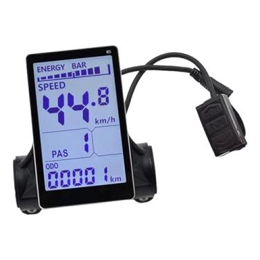 Imagem de Colaxi Bicicleta elétrica com tela LCD, medidor de velocidade em tempo real, distância de viagem, 28,6 mm de diâmetro, computador de bicicleta para guidão,