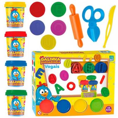 Imagem de Galinha Pintadinha Kit Massinha De Modelar Vogais - Super Toys - Super