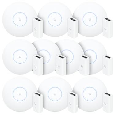 Imagem de 10 U6 Pro Ubiquiti C/ 10 Fontes 48V 15W | 10 Roteadores WiFi 6 Access Point 5Gbps + 10 Injetores PoE