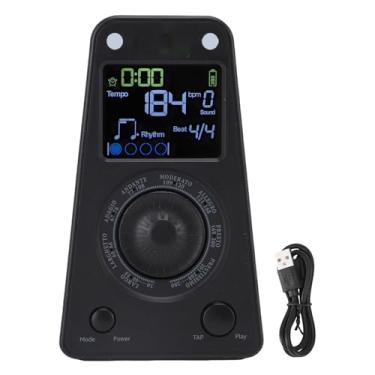 Imagem de Luqeeg Metrónomo Digital Versátil Seleção de Ritmos com Compatibilidade com Instrumentos Metrónomo Eletrônico com Alto-Falante Bt 10 Tons Afinador Teste de Velocidade Preciso (Preto)