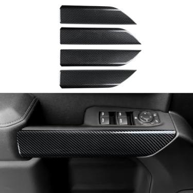 Imagem de Capa de adesivo de fibra de carbono ABS para porta interna de carro para Chevy Silverado 2019-2025 | Para 2019-2021 GMC Sierra 1500 2500 3500 HD decalque acessórios (cabine tripulação, estilo A