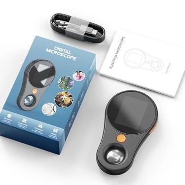 Imagem de Microscópio Digital Portátil 500x com Tela IPS 2” – Lupa de Mão com 8 LEDs Integrados (Preto)