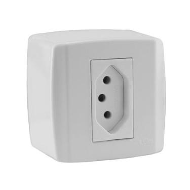 Imagem de Tomada Box Sobrepor Branco 2P + T 10A 250V - Ilumi