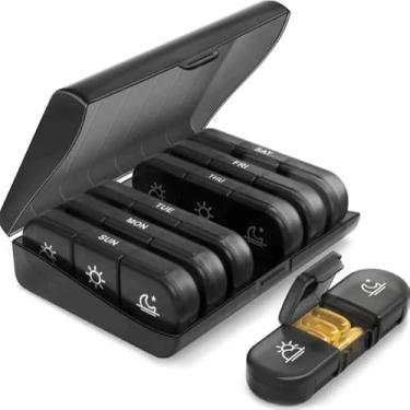 Imagem de Porta Comprimido Caixa Organizadora 3 Divisórias Remédio Semanal Triplo