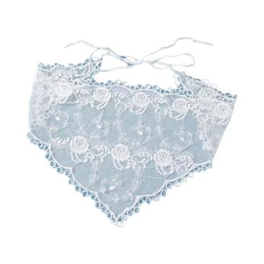 Imagem de Bandana De Renda Floral Branca, Faixa De Cabeça De Verão Para Mulheres