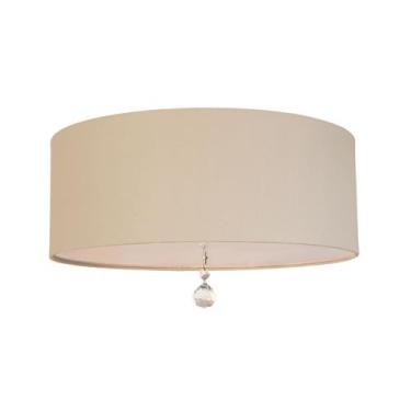 Imagem de Luminária Plafon Com Cristal Cúpula Cáqui 50x15 3E27 4940 - Tom Luz