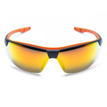 Imagem de Oculos neon vermelho espelhado armação laranja - SteelFlex