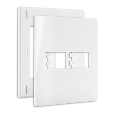 Imagem de Placa 4x4 2 Postos com Suporte Branco Infiniti MarGirius, branco